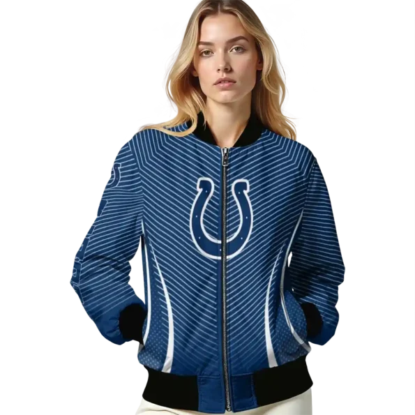 custom indianapolis colts chevron arrow blue bomber jacket latest model