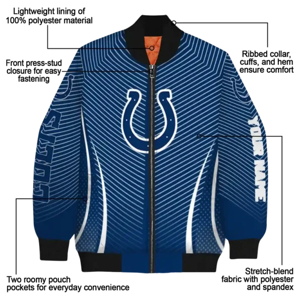 custom indianapolis colts chevron arrow blue bomber jacket new arrival