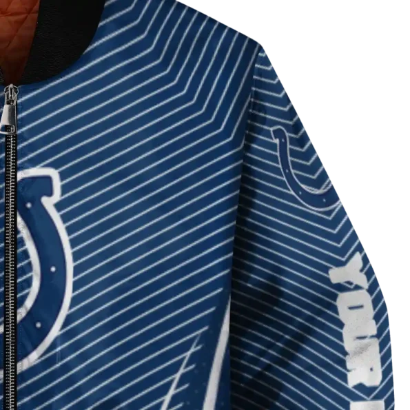 custom indianapolis colts chevron arrow blue bomber jacket premium grade