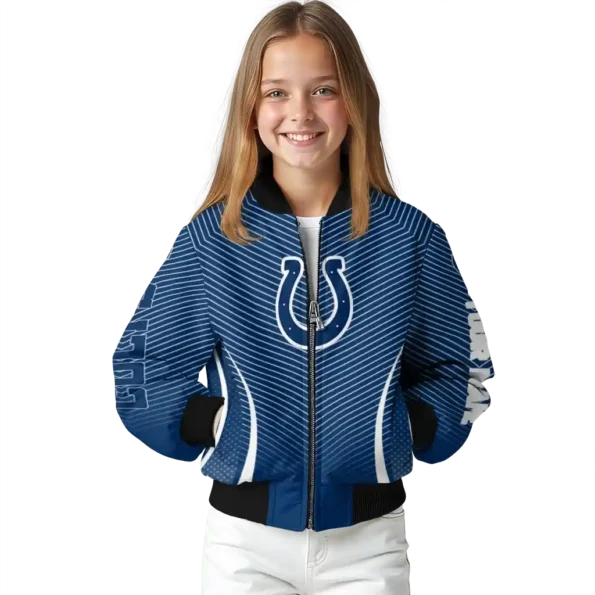 custom indianapolis colts chevron arrow blue bomber jacket top rated