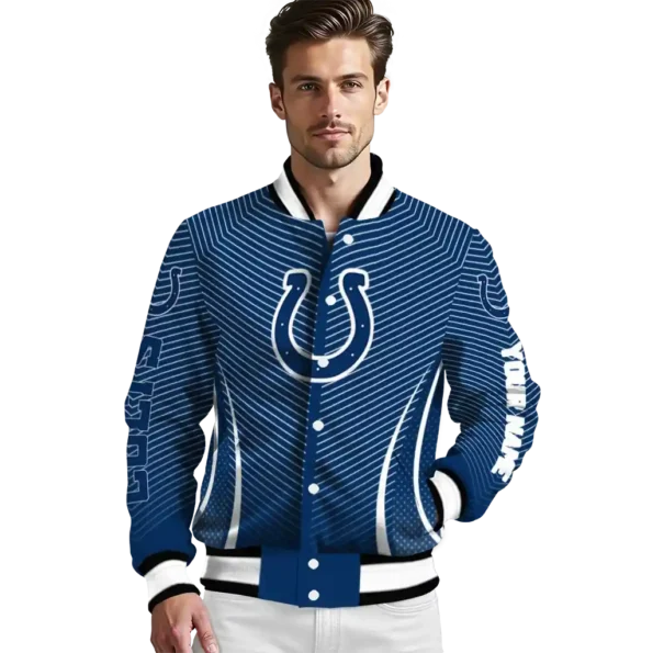 custom indianapolis colts chevron arrow blue varsity jacket high quality.webp