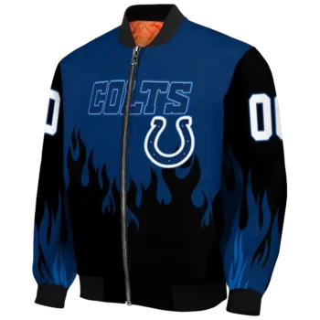 custom indianapolis colts flame border blue black bomber jacket best selling
