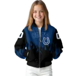 custom indianapolis colts flame border blue black bomber jacket best selling