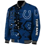 custom indianapolis colts hexagon cluster blue black varsity jacket best selling.webp