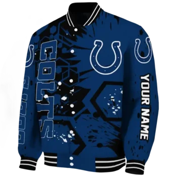 custom indianapolis colts hexagon cluster blue black varsity jacket best selling.webp