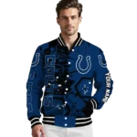 custom indianapolis colts hexagon cluster blue black varsity jacket best selling.webp
