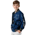 custom indianapolis colts hexagon cluster blue black varsity jacket best selling.webp