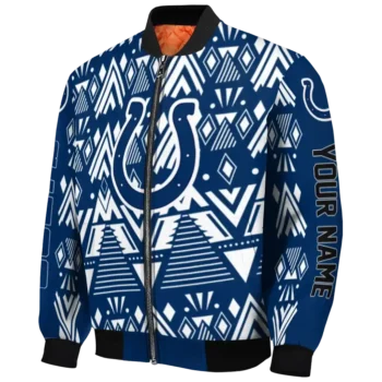 custom indianapolis colts pyramid shapes blue bomber jacket best selling