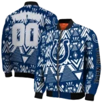custom indianapolis colts pyramid shapes blue bomber jacket best selling