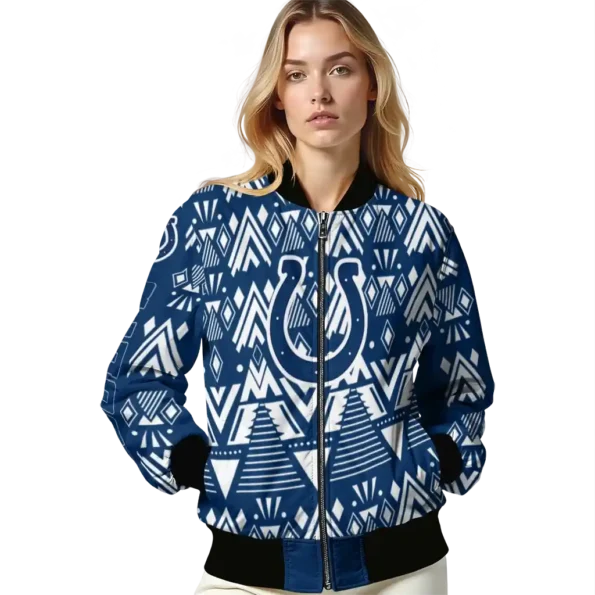 custom indianapolis colts pyramid shapes blue bomber jacket latest model