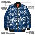 custom indianapolis colts pyramid shapes blue bomber jacket best selling