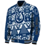 custom indianapolis colts pyramid shapes blue varsity jacket best selling.webp