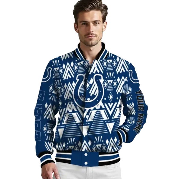 custom indianapolis colts pyramid shapes blue varsity jacket high quality.webp