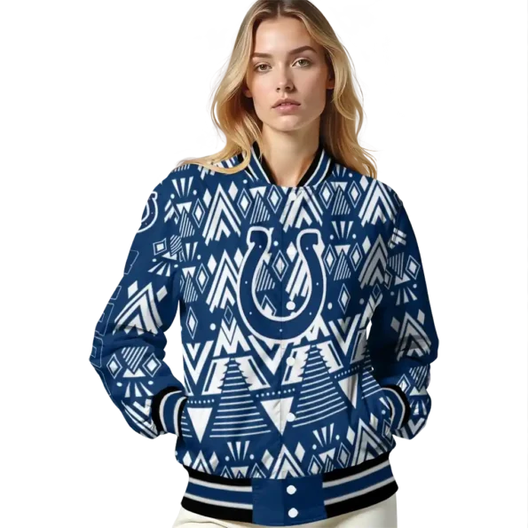 custom indianapolis colts pyramid shapes blue varsity jacket latest model.webp