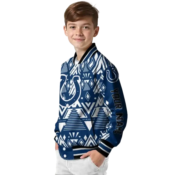 custom indianapolis colts pyramid shapes blue varsity jacket trendy.webp