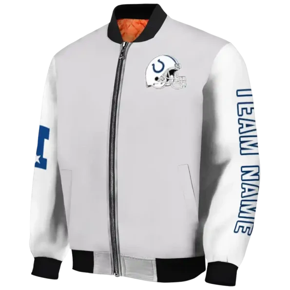 custom indianapolis colts speckled arms blue gray bomber jacket best selling