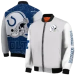 custom indianapolis colts speckled arms blue gray bomber jacket best selling