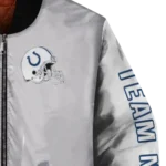custom indianapolis colts speckled arms blue gray bomber jacket best selling