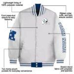 custom indianapolis colts speckled arms blue gray varsity jacket best selling.webp