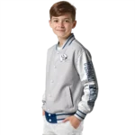 custom indianapolis colts speckled arms blue gray varsity jacket best selling.webp