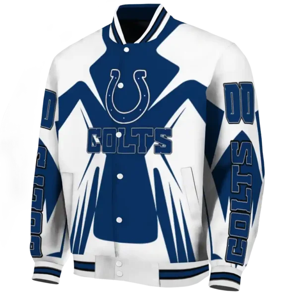 custom indianapolis colts spider mark blue grey crocs varsity jacket best selling.webp