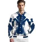 custom indianapolis colts spider mark blue grey crocs varsity jacket best selling.webp