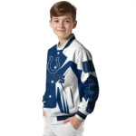 custom indianapolis colts spider mark blue grey crocs varsity jacket best selling.webp