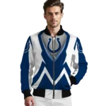 custom indianapolis colts v stripes blue white bomber jacket best selling