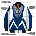 custom indianapolis colts v stripes blue white bomber jacket best selling