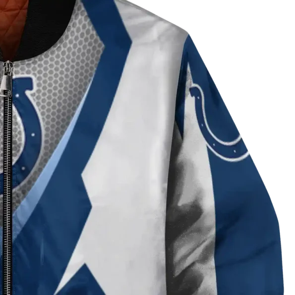 custom indianapolis colts v stripes blue white bomber jacket premium grade