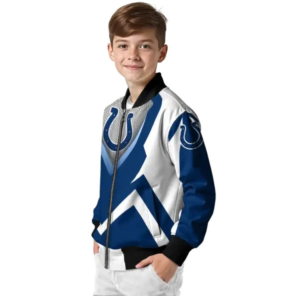 custom indianapolis colts v stripes blue white bomber jacket trendy