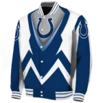 custom indianapolis colts v stripes blue white varsity jacket best selling.webp