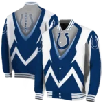 custom indianapolis colts v stripes blue white varsity jacket best selling.webp