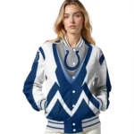 custom indianapolis colts v stripes blue white varsity jacket best selling.webp