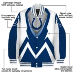 custom indianapolis colts v stripes blue white varsity jacket best selling.webp