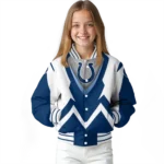custom indianapolis colts v stripes blue white varsity jacket best selling.webp