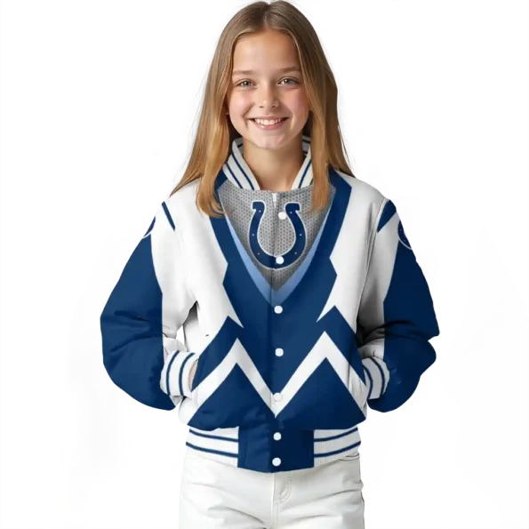 custom indianapolis colts v stripes blue white varsity jacket top rated.webp