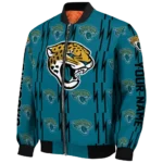 custom jacksonville jaguars bolt stripe teal bomber jacket best selling