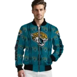 custom jacksonville jaguars bolt stripe teal bomber jacket best selling