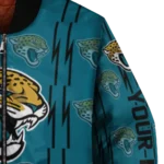 custom jacksonville jaguars bolt stripe teal bomber jacket best selling