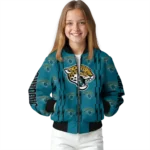 custom jacksonville jaguars bolt stripe teal bomber jacket best selling