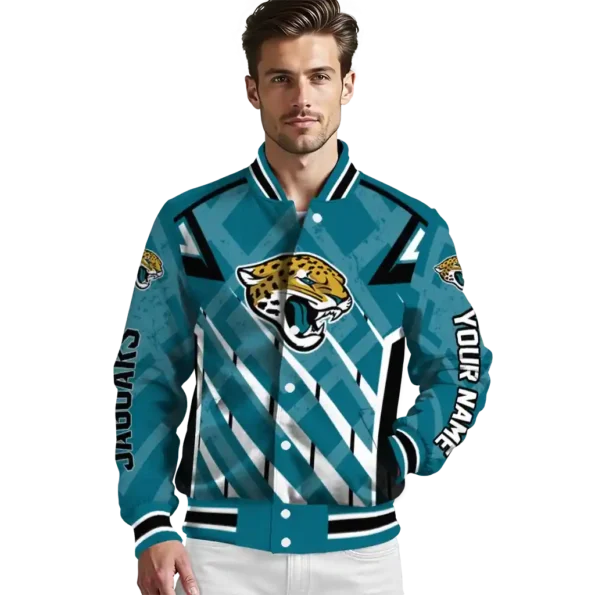 custom jacksonville jaguars chevron angles teal varsity jacket high quality.webp