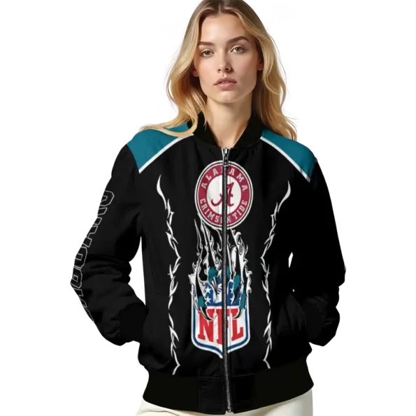 custom jacksonville jaguars claw blood teal black bomber jacket latest model