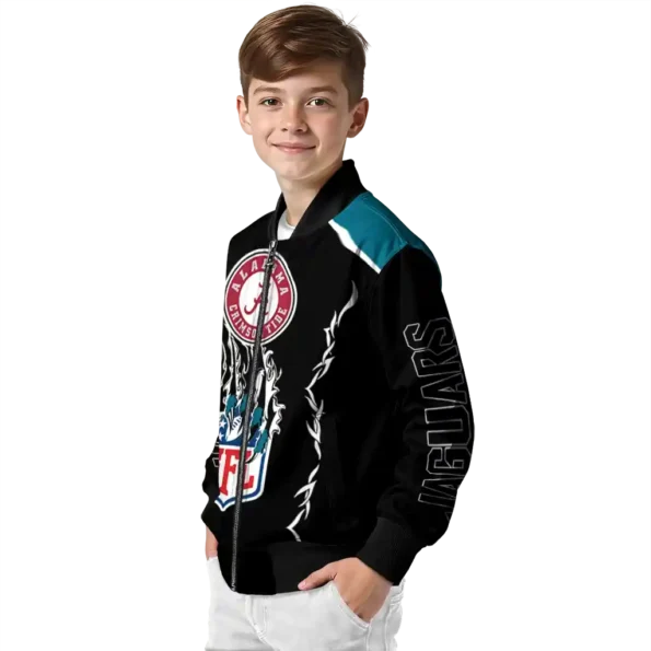 custom jacksonville jaguars claw blood teal black bomber jacket trendy