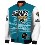 custom jacksonville jaguars ferris arena teal white bomber jacket best selling
