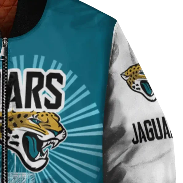 custom jacksonville jaguars ferris arena teal white bomber jacket premium grade