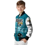 custom jacksonville jaguars ferris arena teal white bomber jacket best selling