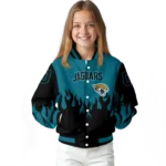 custom jacksonville jaguars flame border teal black varsity jacket best selling.webp