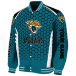 custom jacksonville jaguars hexagon grid teal varsity jacket best selling.webp