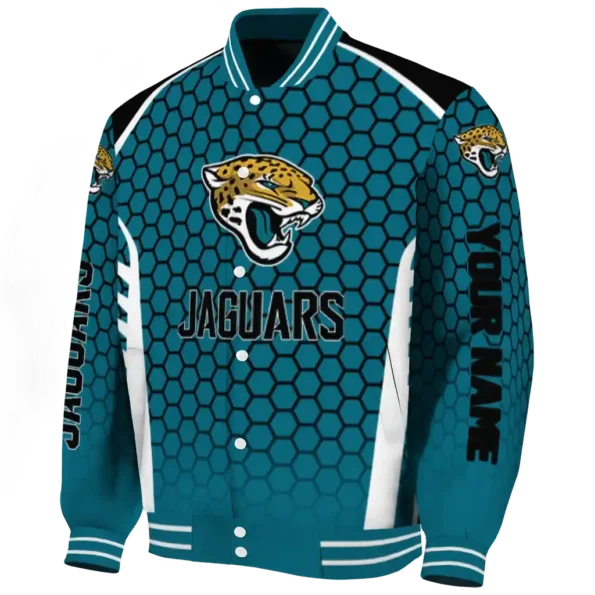 custom jacksonville jaguars hexagon grid teal varsity jacket best selling.webp